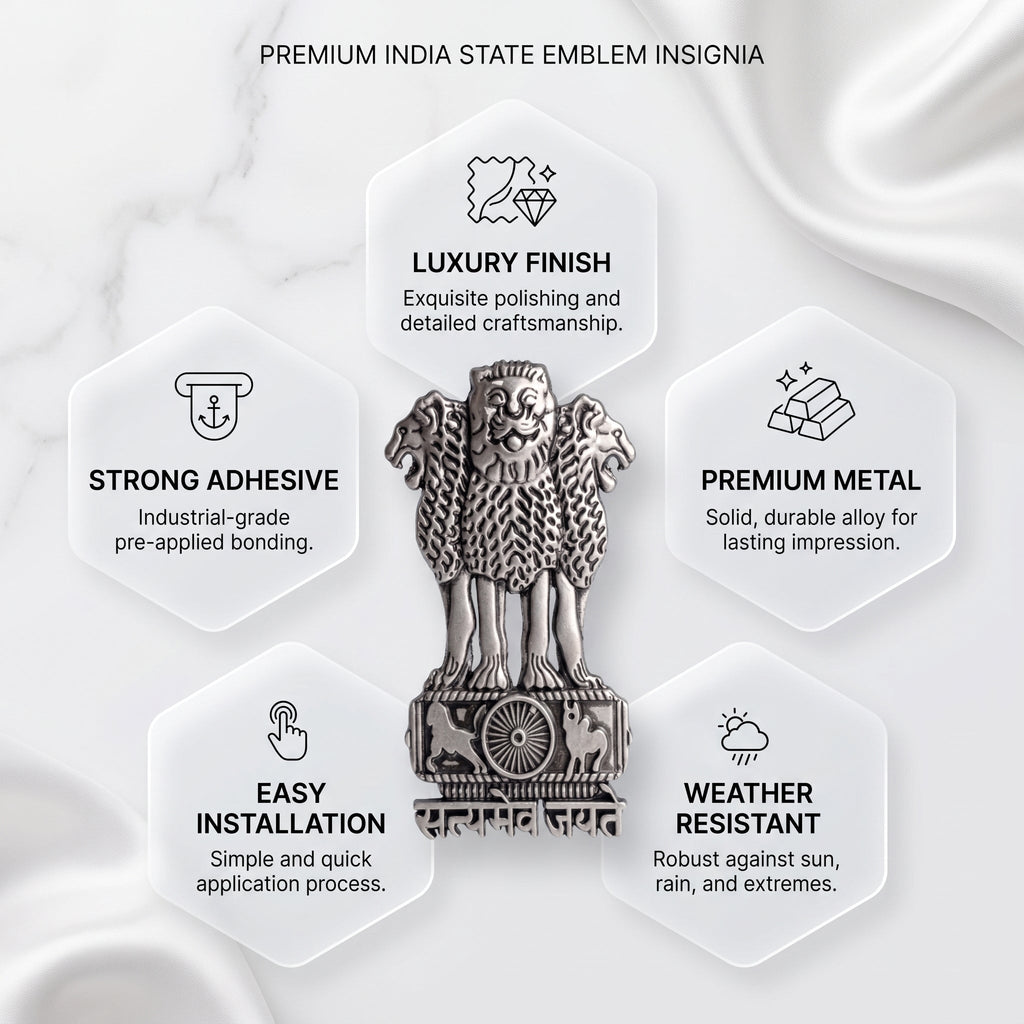 Tecno Pova Curve 2 5G Compatible Satyamev Jayate 3D Metal Emblem Sticker