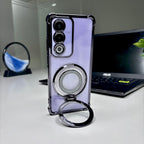 Oppo A3 Pro 5G Original Luxury Magnifier Ring Stand Shockproof Airbags Corner Case