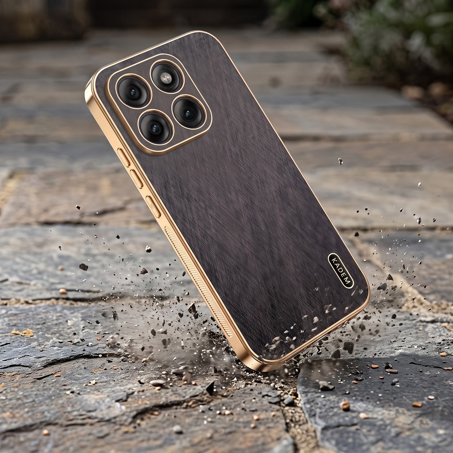 Motorola Edge 70 5G Premium Electroplated Frame Gold Thread Pattern Soft Case