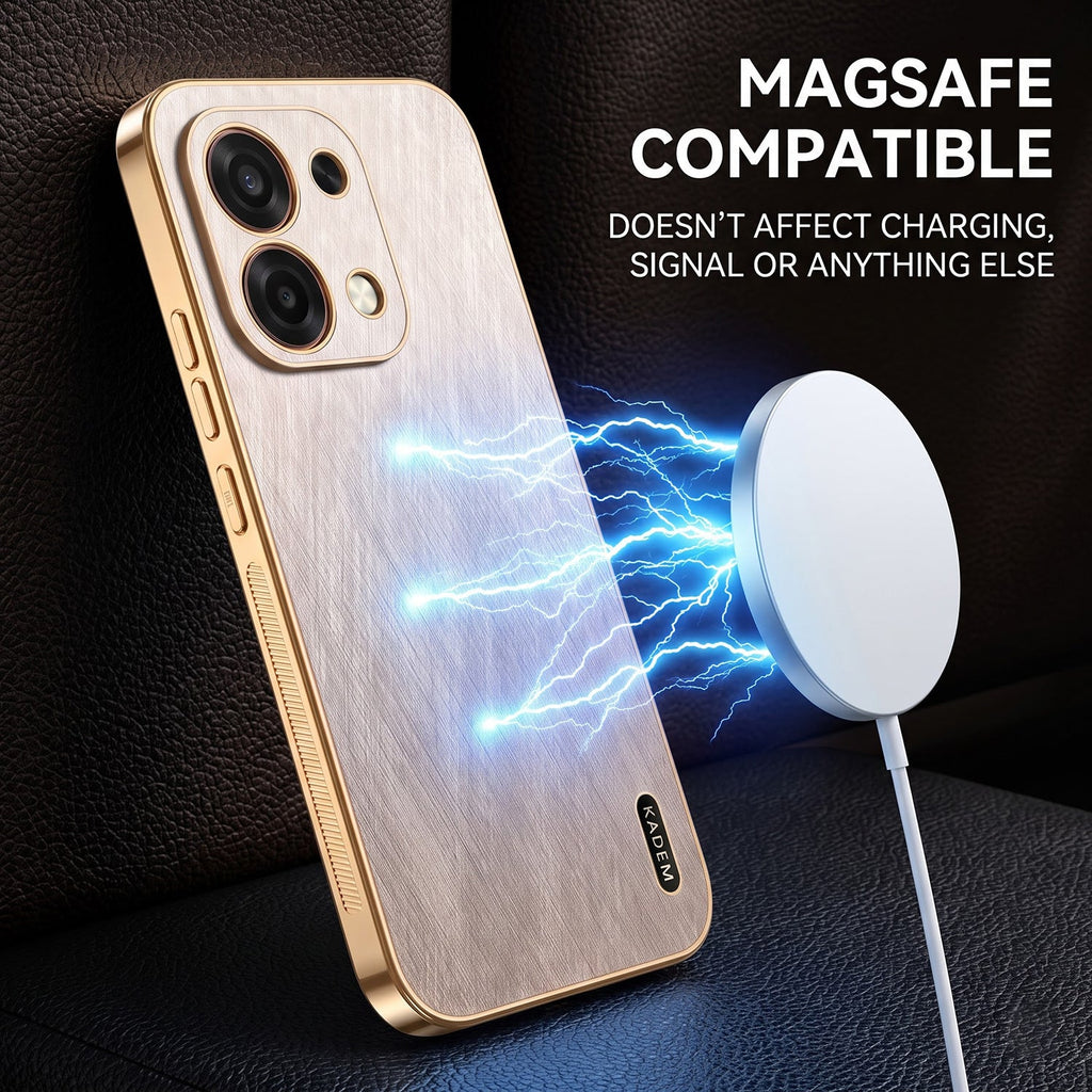 Oppo F31 5G Premium Electroplated Frame Gold Thread Pattern Soft Case