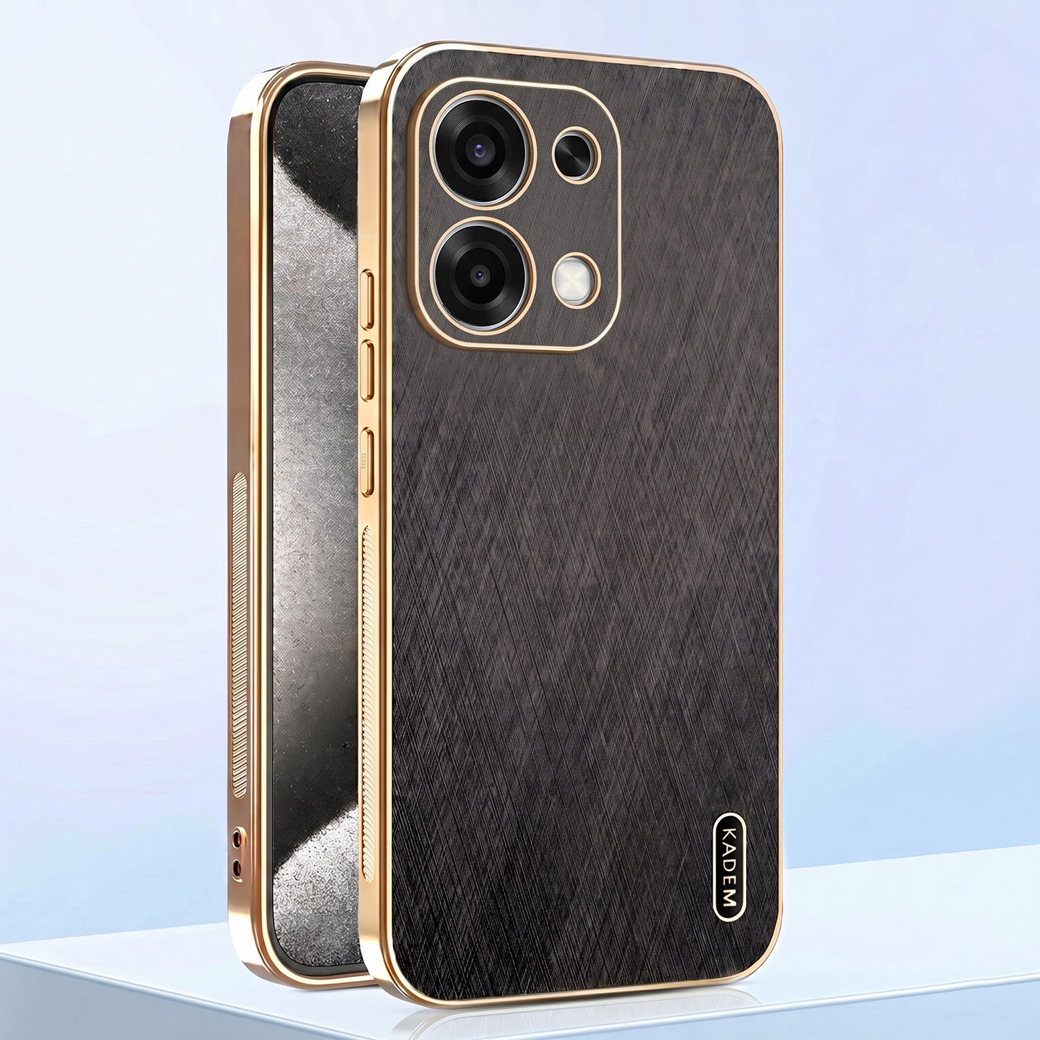 Oppo F31 5G Premium Electroplated Frame Gold Thread Pattern Soft Case
