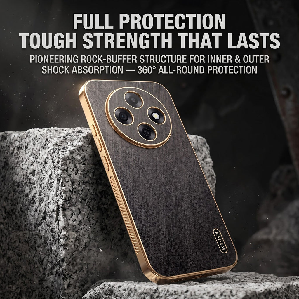 Oppo F31 Pro 5G Premium Electroplated Frame Gold Thread Pattern Soft Case