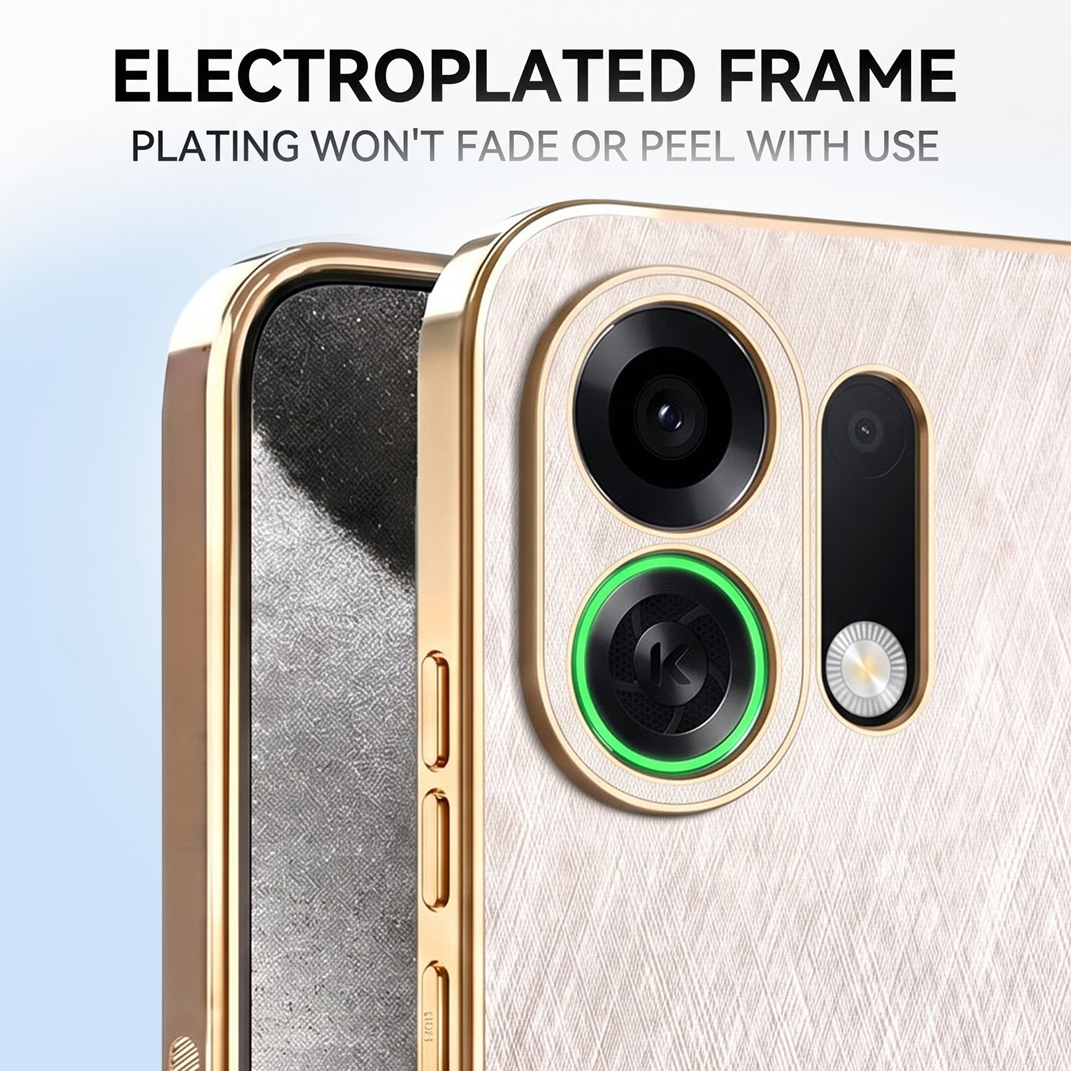 Oppo K13 Turbo 5G Premium Electroplated Frame Gold Thread Pattern Soft Case