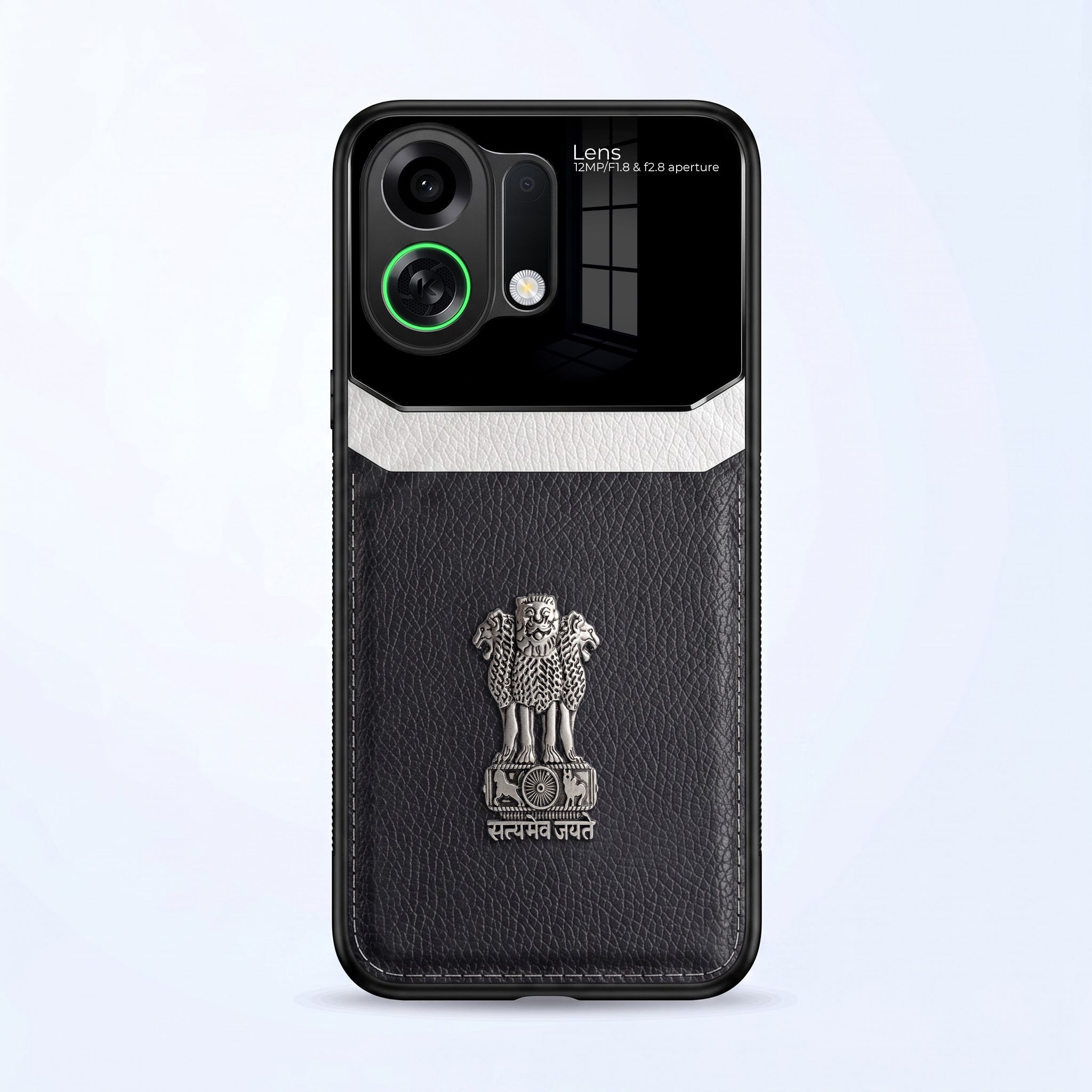 Oppo K13 Turbo 5G Satyamev Jayate 3D Metal Leather Back Case
