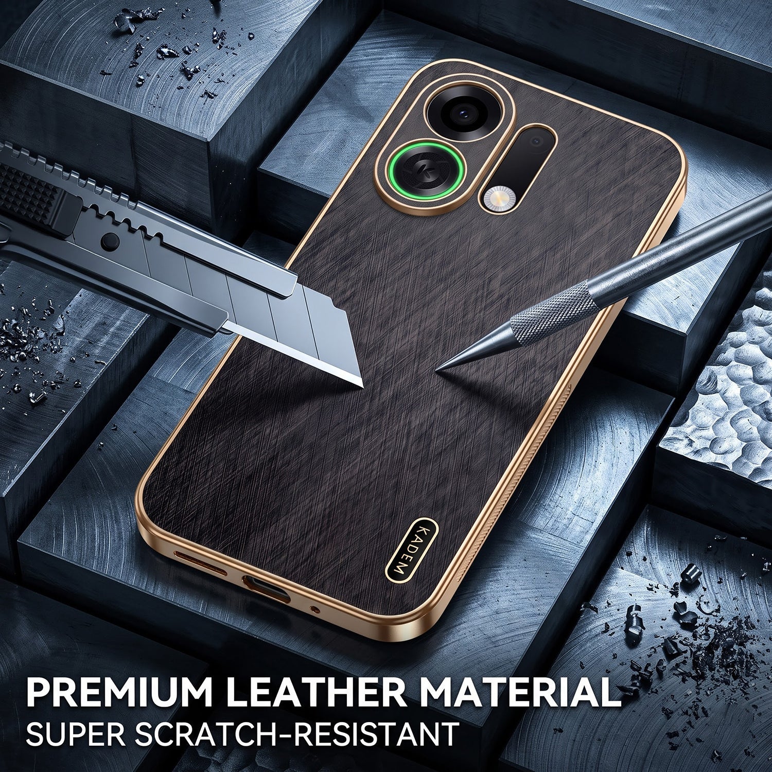 Oppo K13 Turbo 5G Premium Electroplated Frame Gold Thread Pattern Soft Case