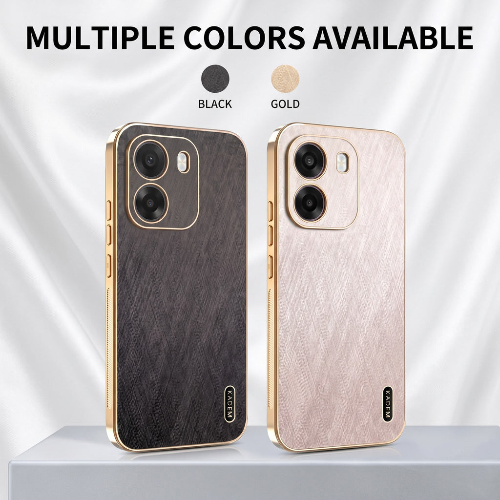 Oppo K14 5G Premium Electroplated Frame Gold Thread Pattern Soft Case