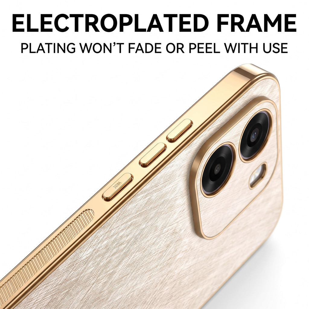 Oppo K14 5G Premium Electroplated Frame Gold Thread Pattern Soft Case