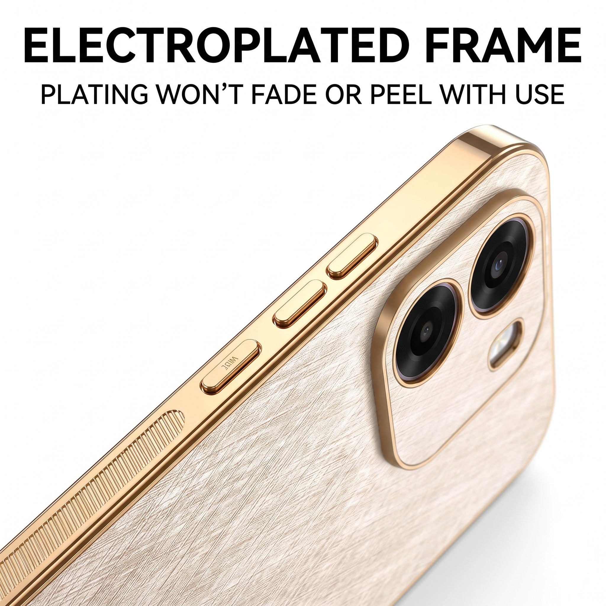 Oppo K14 5G Premium Electroplated Frame Gold Thread Pattern Soft Case