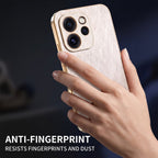 Oppo Reno 15 Pro Mini 5G Premium Electroplated Frame Gold Thread Pattern Soft Case