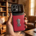 Oppo Reno16c 5G Satyamev Jayate 3D Metal Leather Back Case