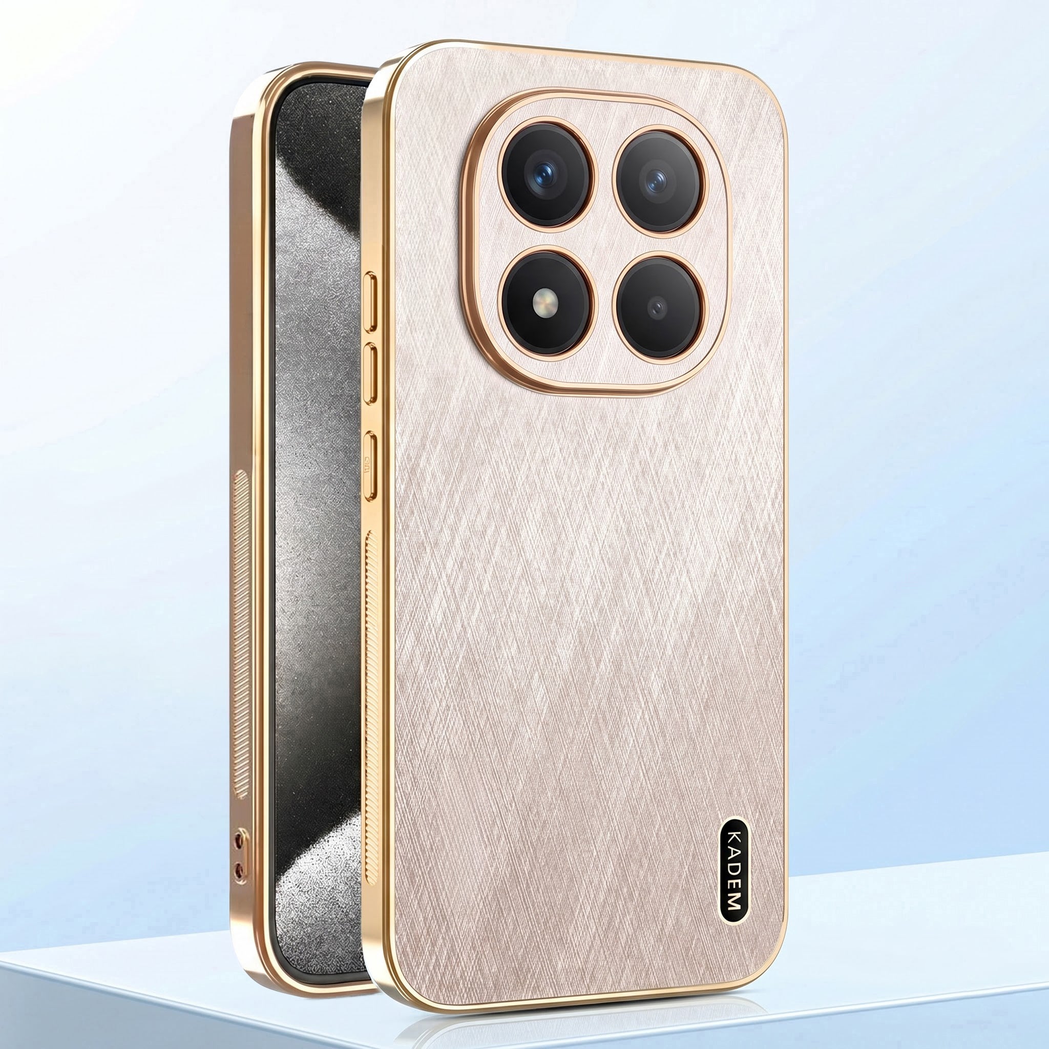 Redmi Note 15 Pro+ 5G Premium Electroplated Frame Gold Thread Pattern Soft Case