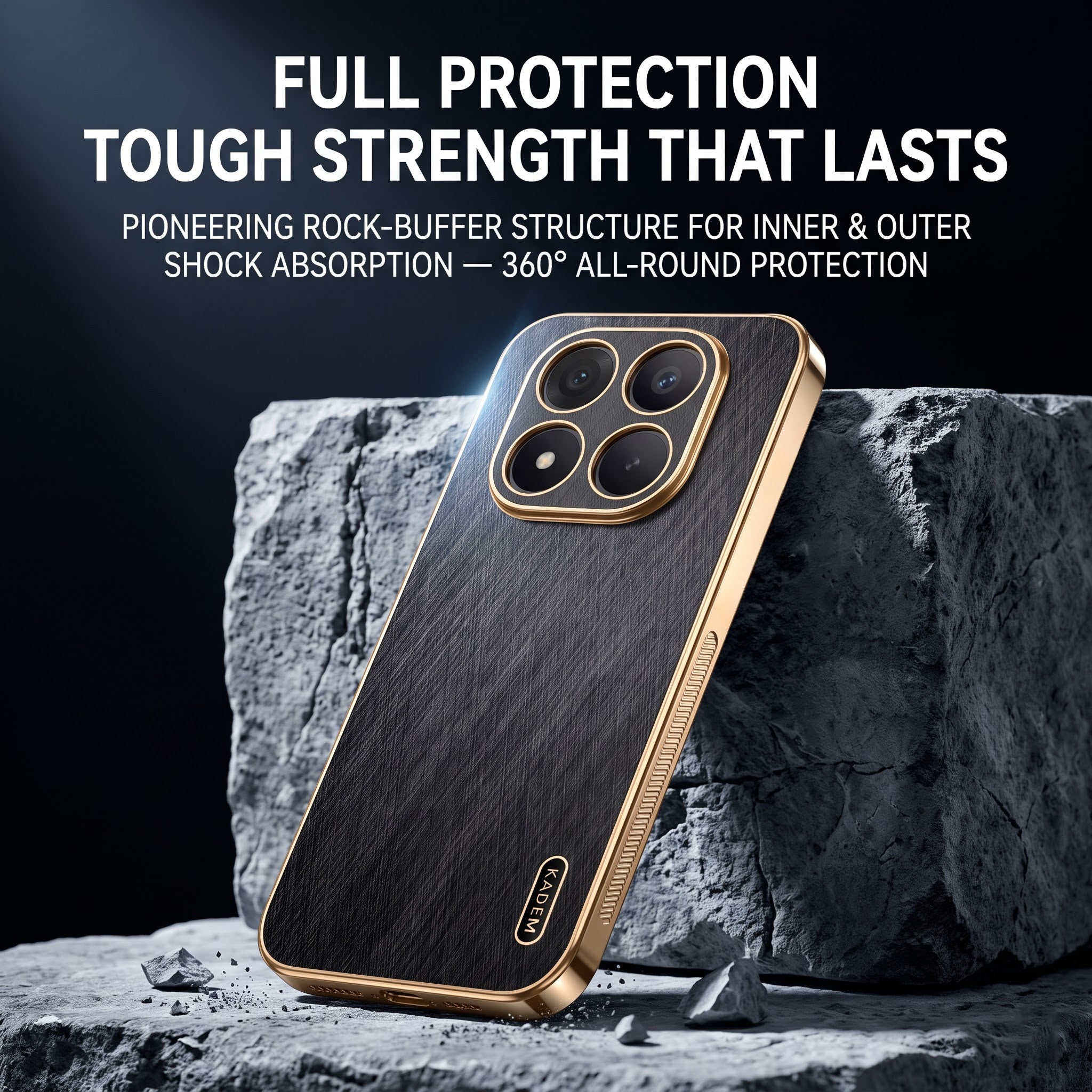 Redmi Note 15 Pro+ 5G Premium Electroplated Frame Gold Thread Pattern Soft Case