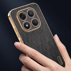 Redmi Note 15 Pro+ 5G Premium Electroplated Frame Gold Thread Pattern Soft Case