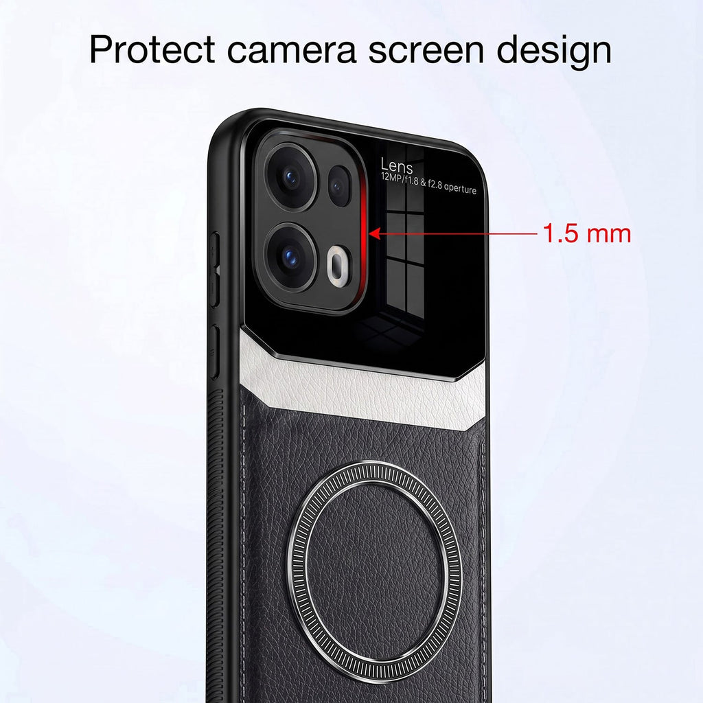 Oppo Reno 13 Pro 5G Premium Magsafe Magnetic Leather Lens Protective Case