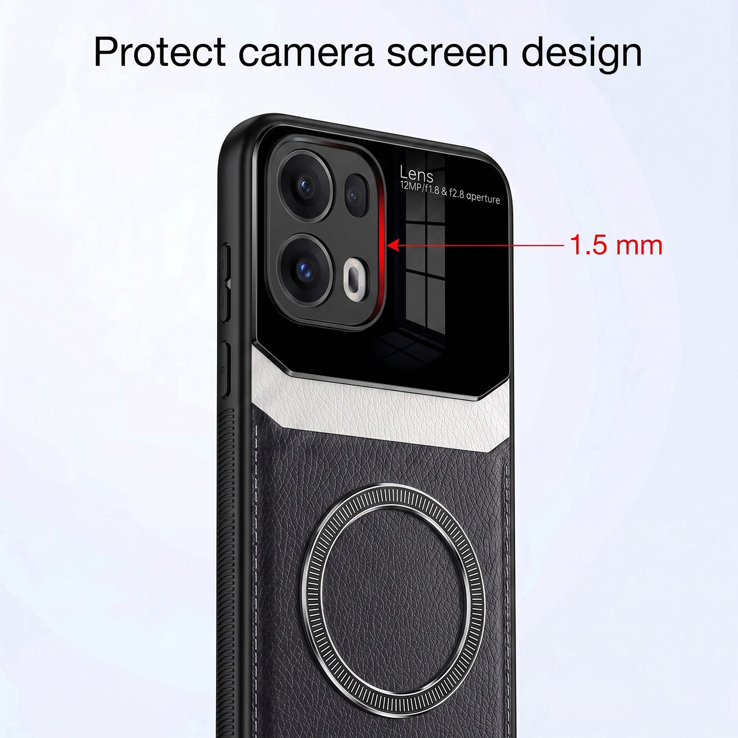 Oppo Reno 13 Pro 5G Premium Magsafe Magnetic Leather Lens Protective Case