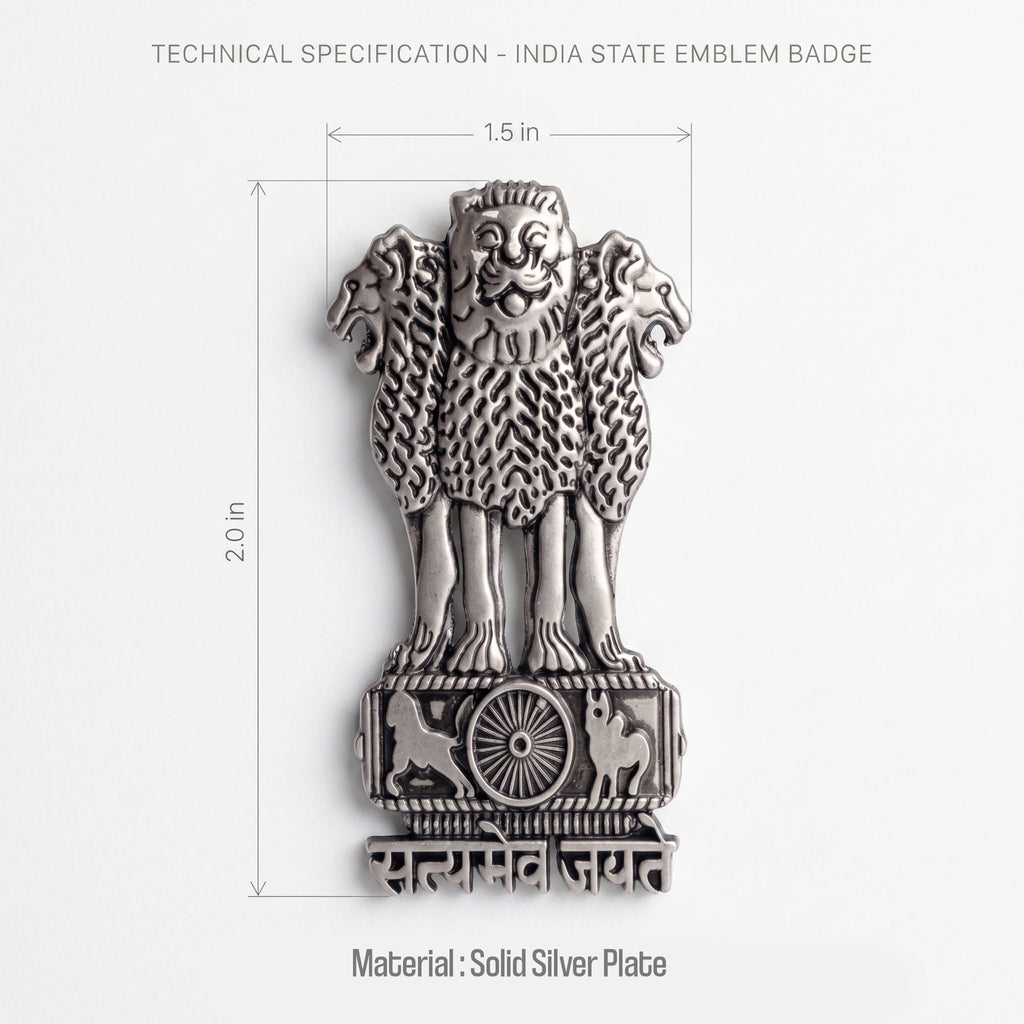 Vivo Y27 5G Compatible Satyamev Jayate 3D Metal Emblem Sticker