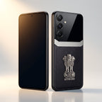 Galaxy M56 5G Satyamev Jayate 3D Metal Leather Back Case