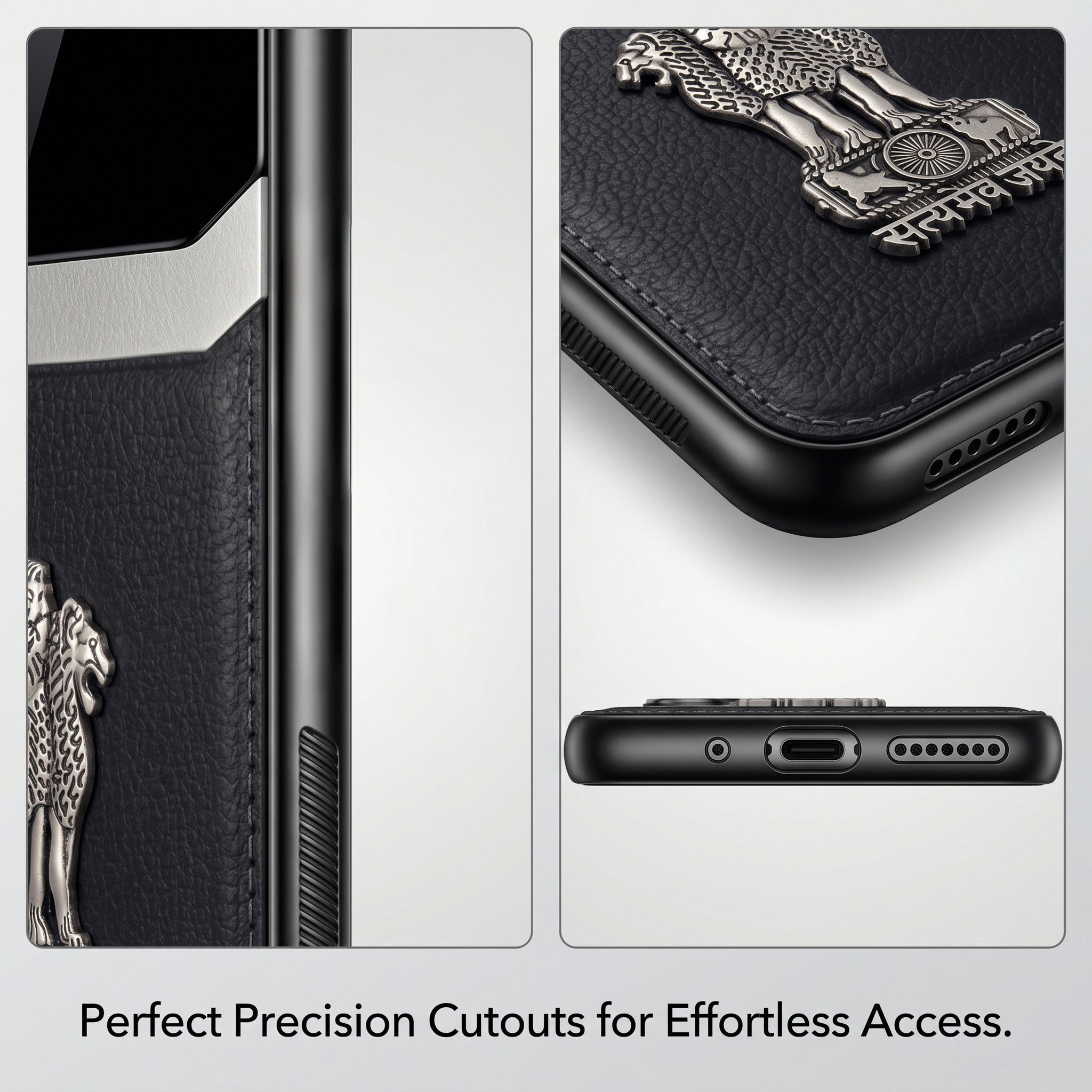 Galaxy A36 5G Satyamev Jayate 3D Metal Leather Back Case