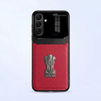 Samsung Galaxy A37 5G Satyamev Jayate 3D Metal Leather Back Case