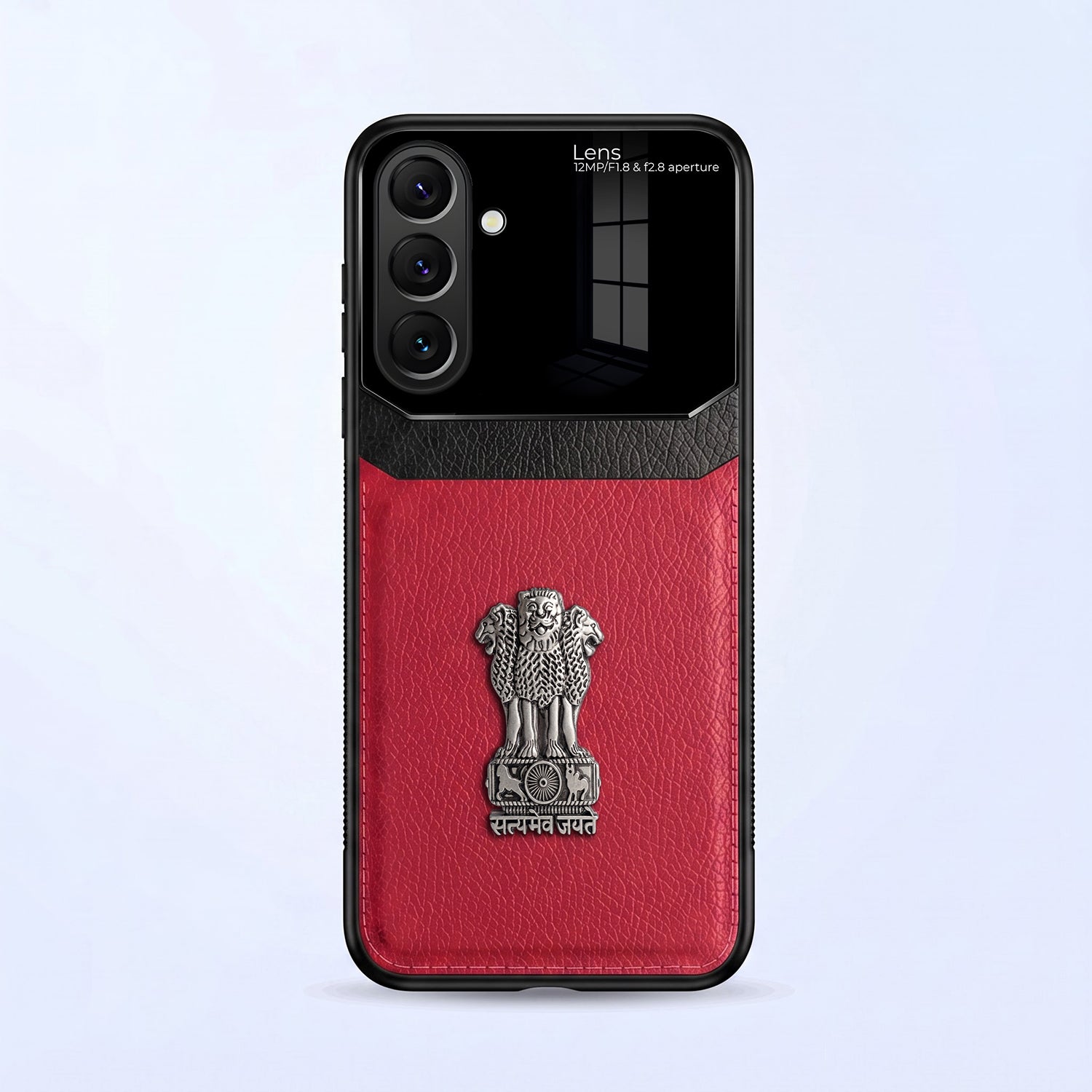 Samsung Galaxy A37 5G Satyamev Jayate 3D Metal Leather Back Case