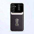 Samsung Galaxy A57 5G Satyamev Jayate 3D Metal Leather Back Case