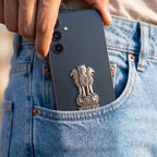 Samsung Galaxy A35 5G Compatible Satyamev Jayate 3D Metal Emblem Sticker