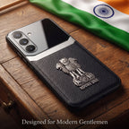 Galaxy A36 5G Satyamev Jayate 3D Metal Leather Back Case