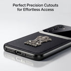 Galaxy A56 5G Satyamev Jayate 3D Metal Leather Back Case