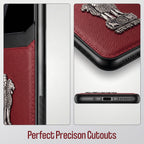 Galaxy A56 5G Satyamev Jayate 3D Metal Leather Back Case