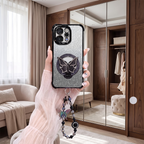Vivo V70 5G Luxury Shimmer Airbag Butterfly Stand Case with Charm Strap