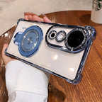 Vivo V40 Pro 5G Luxury Four Corner Invincible Bracket Ring Stand Case