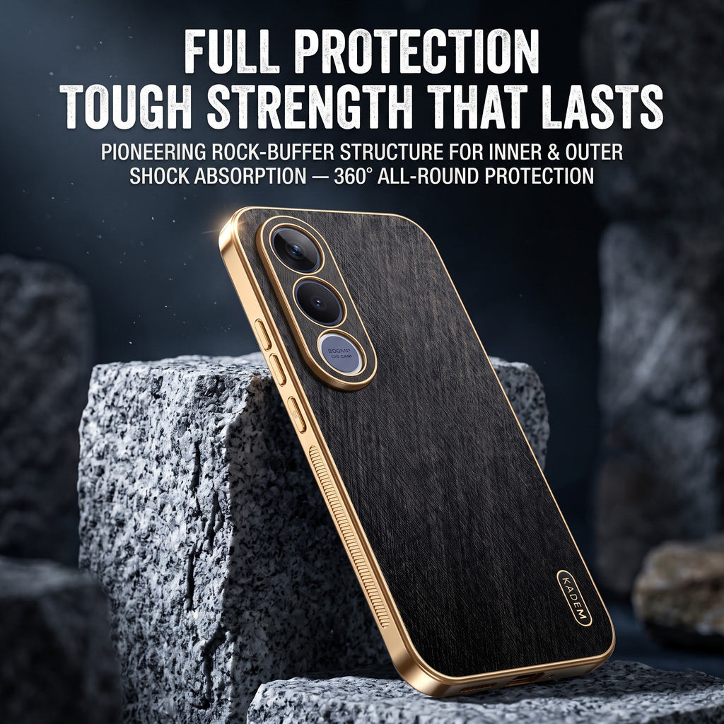 Vivo V70 FE 5G Premium Electroplated Frame Gold Thread Pattern Soft Case