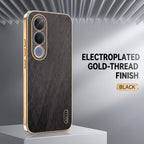 Vivo V70 FE 5G Premium Electroplated Frame Gold Thread Pattern Soft Case