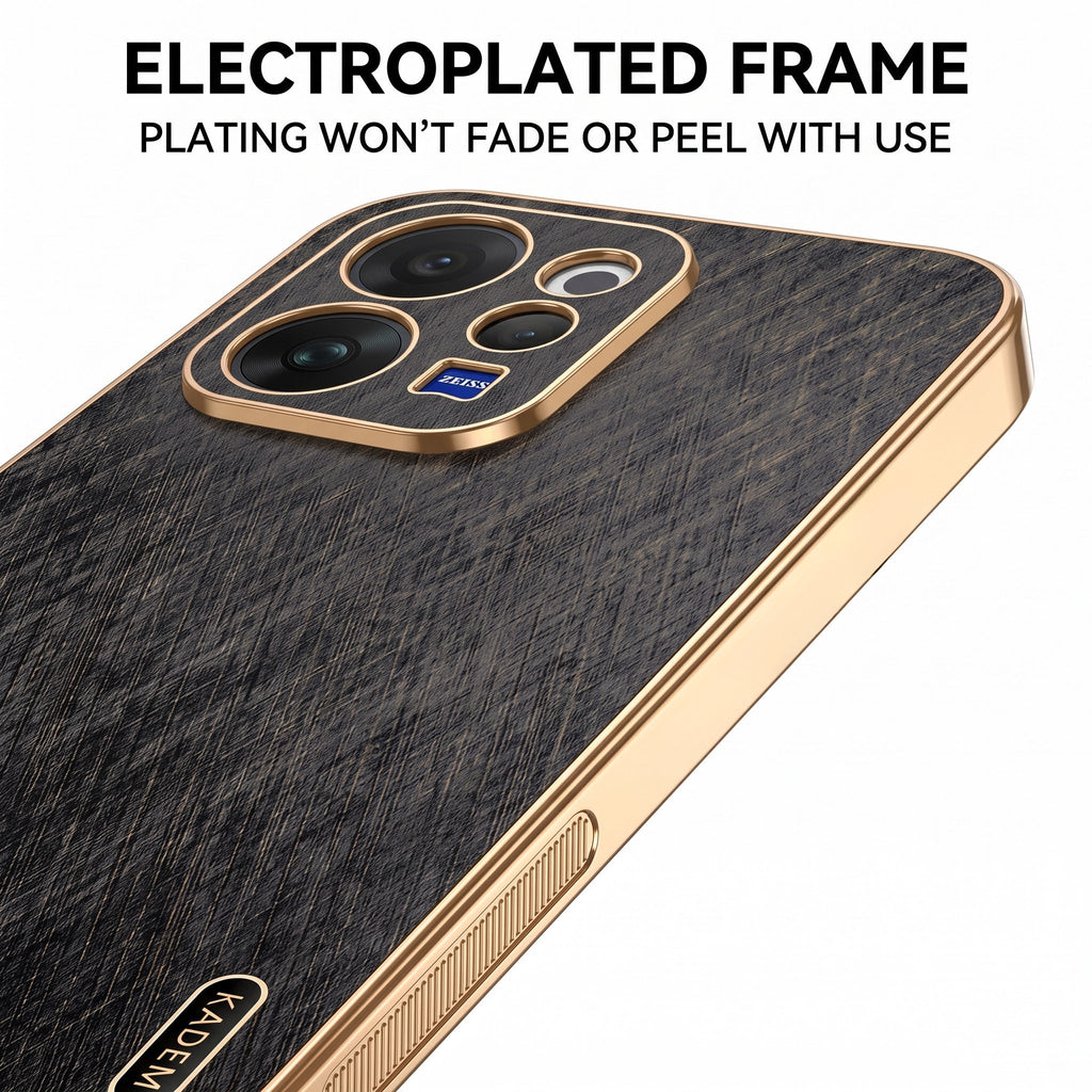 Vivo V70 5G Premium Electroplated Frame Gold Thread Pattern Soft Case