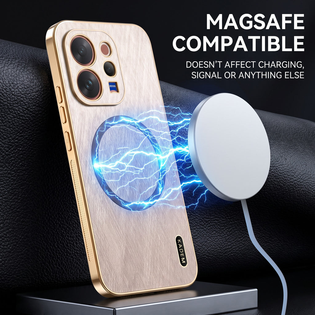 Vivo V70 5G Premium Electroplated Frame Gold Thread Pattern Soft Case