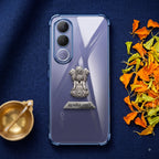Vivo V70 FE 5G Satyamev Jayate 2-in-1 Emblem Transparent Shockproof Airbag Case