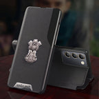 Vivo Y200e 5G Metal Satyamev Jayate 2-in-1 Emblem Half-Window Leather Flip Case