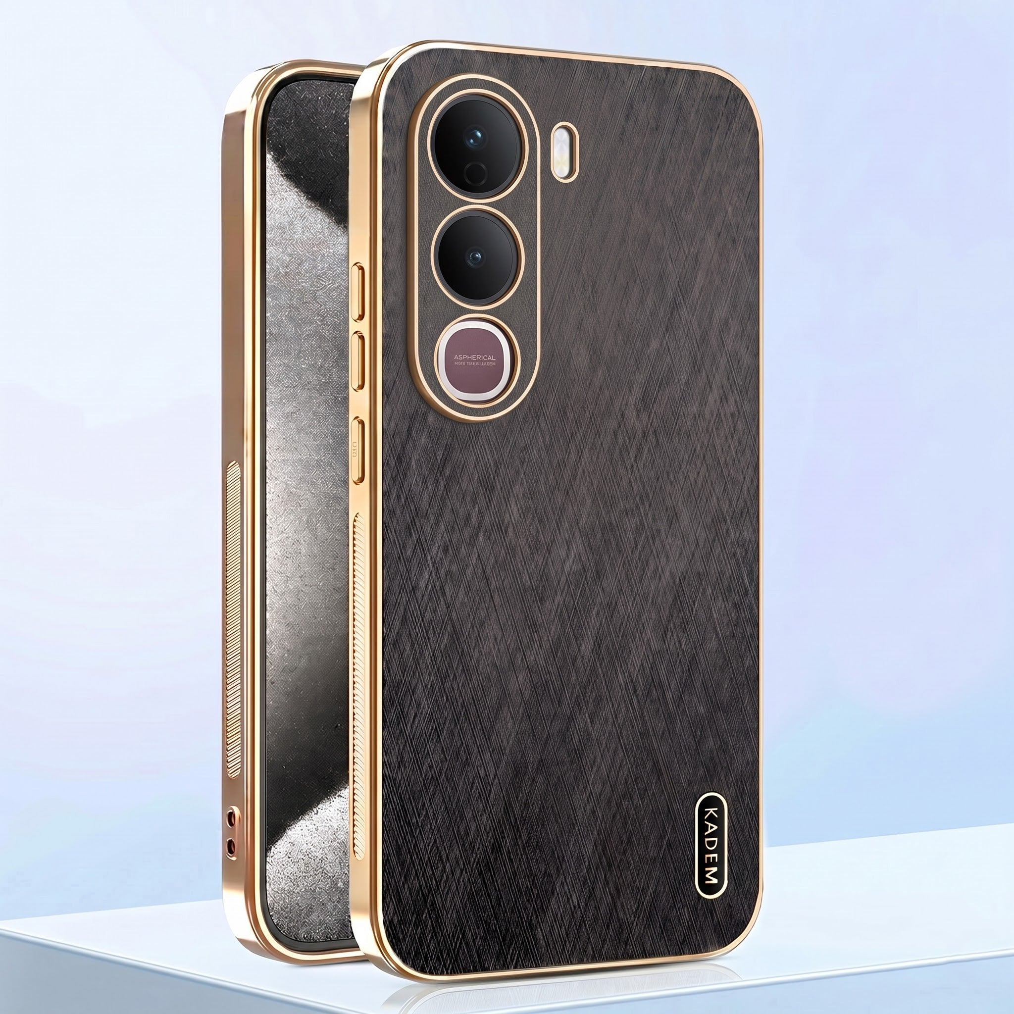 Vivo Y400 Pro 5G Premium Electroplated Frame Gold Thread Pattern Soft Case