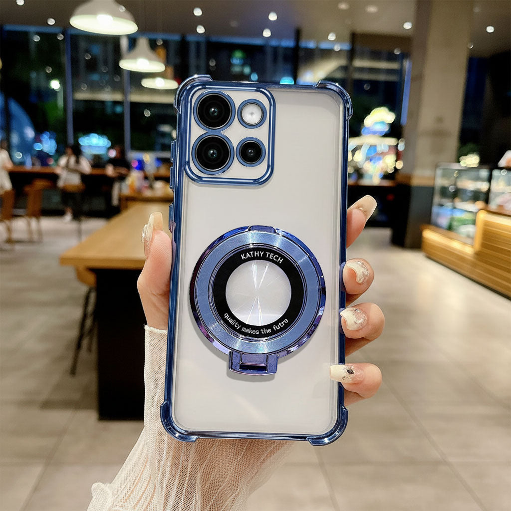 Motorola Edge 50 Neo 5G Original Luxury Magnifier Ring Stand Shockproof Airbags Corner Case