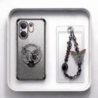 Vivo V60 5G Luxury Shimmer Airbag Butterfly Stand Case with Charm Strap