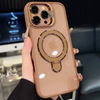 iPhone 16 Pro Golden Circle Magnetic With Camera Lens Rings iPhone Case